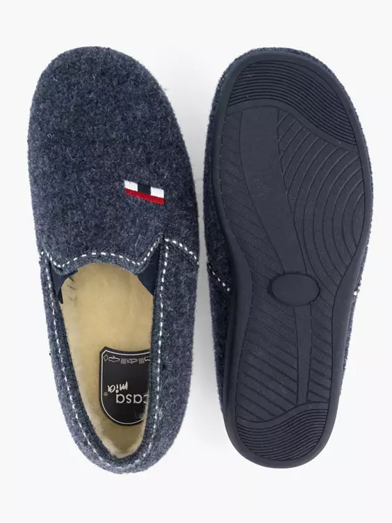 Donkerblauwe Pantoffel Wol - Afbeelding 3