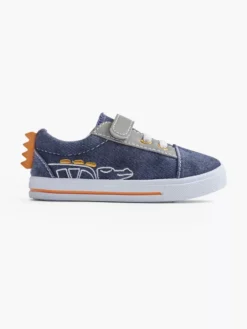 Blauwe Canvas Sneaker Krokodil