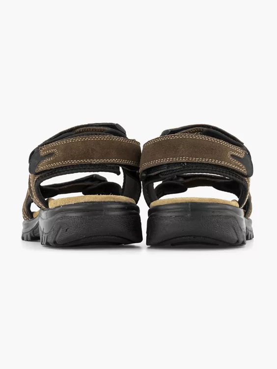 Easy Street Bruine Leren Sandaal Klittenband - Afbeelding 4