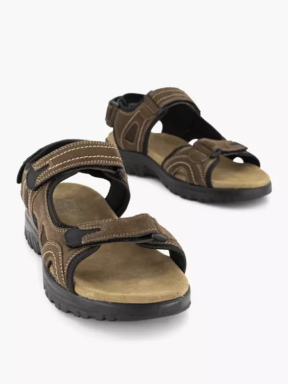 Easy Street Bruine Leren Sandaal Klittenband - Afbeelding 5