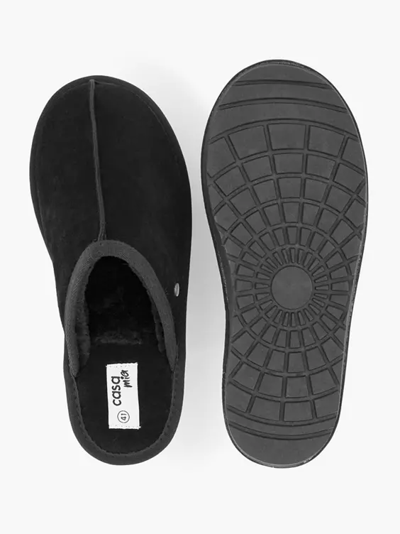 Zwarte Leren Instap Pantoffel - Afbeelding 3