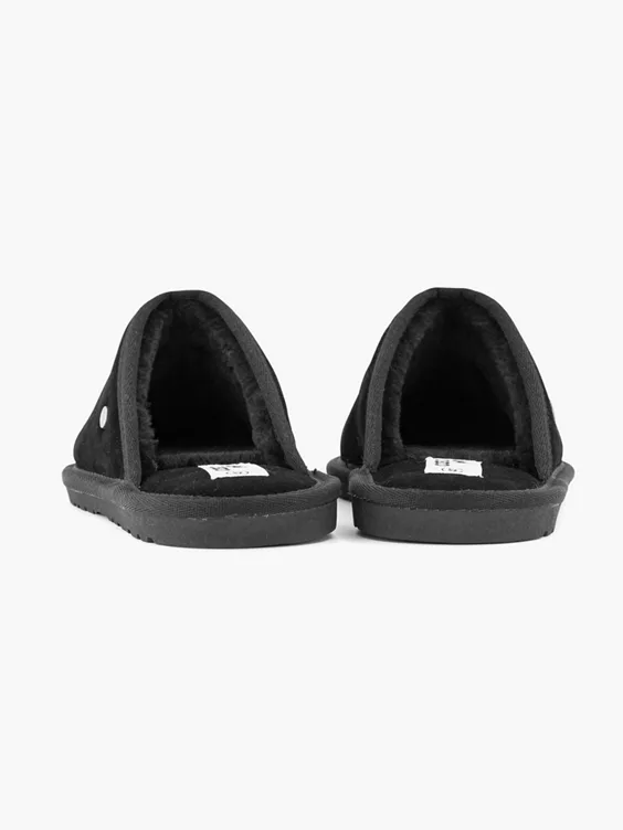 Zwarte Leren Instap Pantoffel - Afbeelding 4