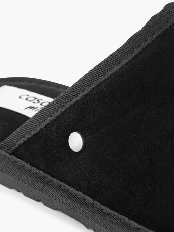 Zwarte Leren Instap Pantoffel - Afbeelding 5