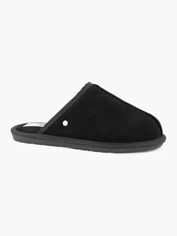 Zwarte Leren Instap Pantoffel - Afbeelding 6