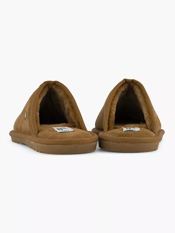 Cognac Leren Instap Pantoffel - Afbeelding 4