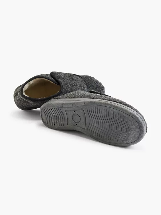 Grijze Pantoffel Klittenband - Afbeelding 3