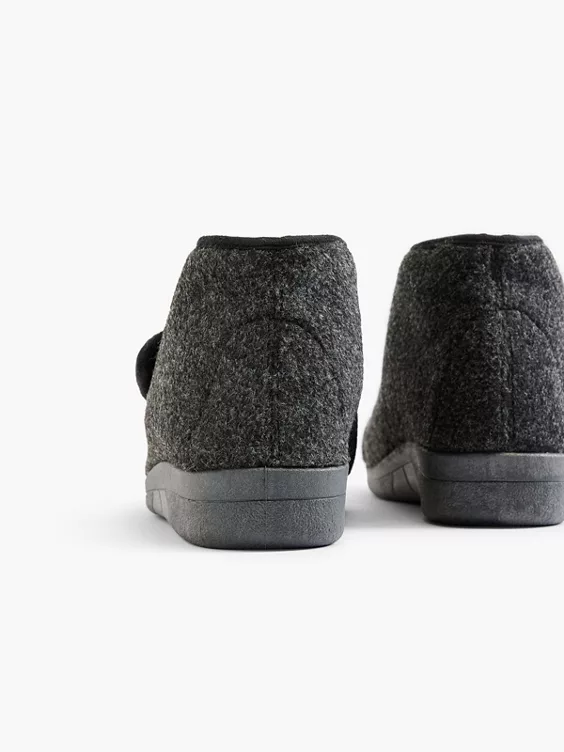 Grijze Pantoffel Klittenband - Afbeelding 4