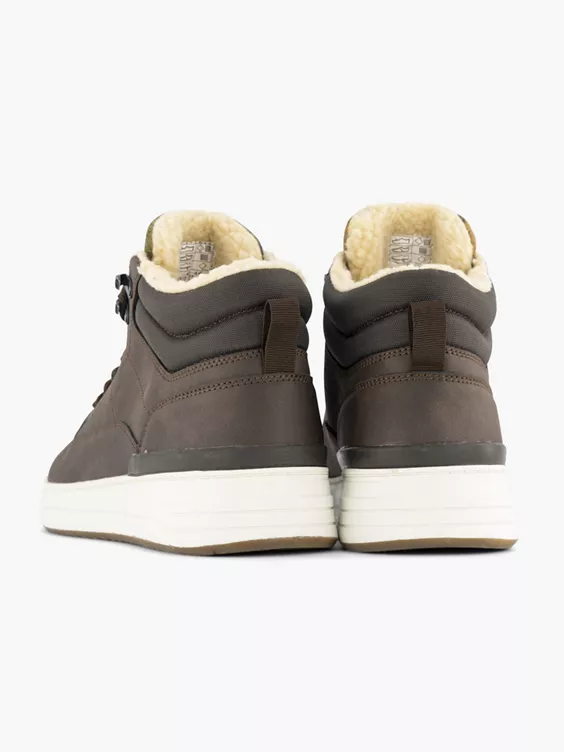 Bruine Hoge Sneaker Gevoerd - Afbeelding 4