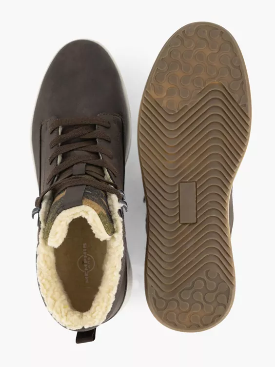 Bruine Hoge Sneaker Gevoerd - Afbeelding 5