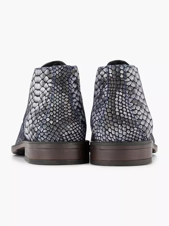 Grijze Leren Hoge Veterschoen - Afbeelding 4