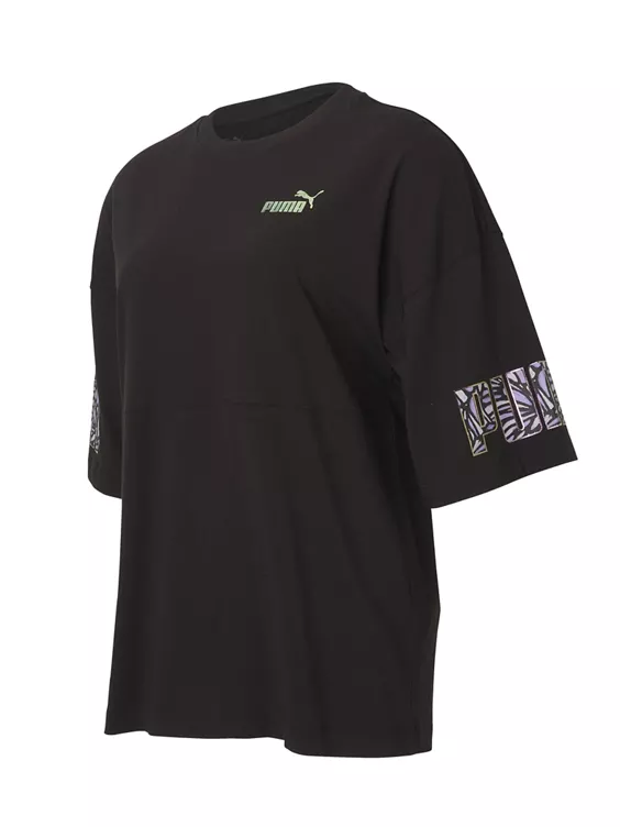 Zwarte Puma Power Monarch Colorblock Tee - Afbeelding 4