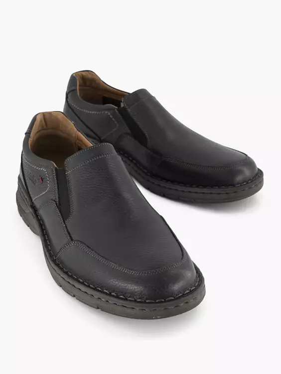 Zwarte Leren Instapper - Afbeelding 5