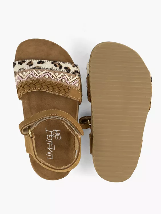 Bruine Leren Sandalen Panterprint - Afbeelding 3