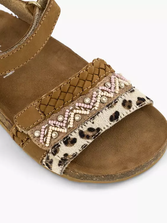 Bruine Leren Sandalen Panterprint - Afbeelding 5