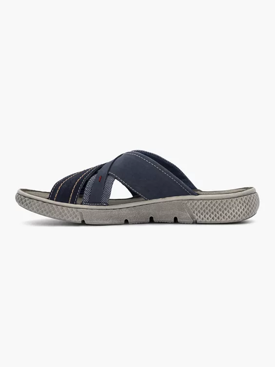 Donkerblauwe Suéde Slipper - Afbeelding 2