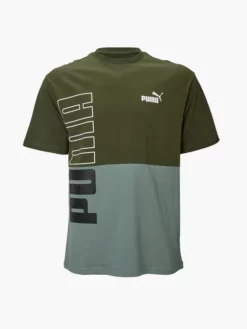 Groene Puma Power Colorblock Tee