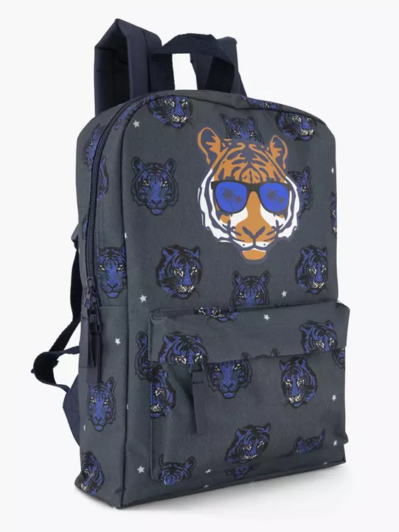 Donkerblauwe Rugzak Tijger - Afbeelding 4