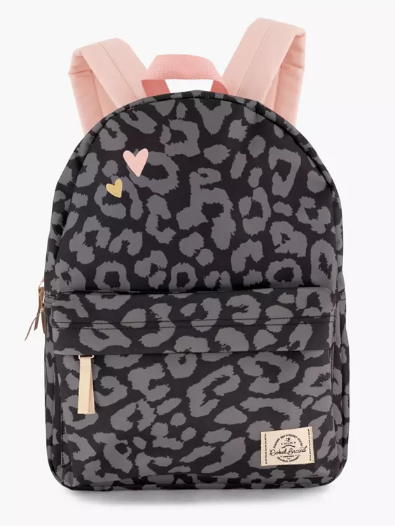Grijze/ Roze Rugzak Panterprint