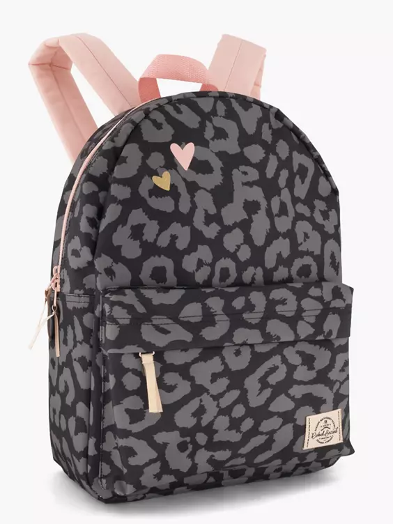 Grijze/ Roze Rugzak Panterprint - Afbeelding 4