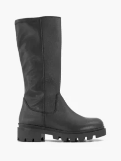 Zwarte Lange Leren Laars